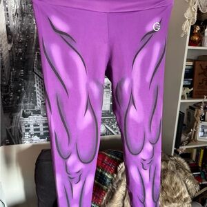 Grrrl Purple Muscle Print Leggings size XL